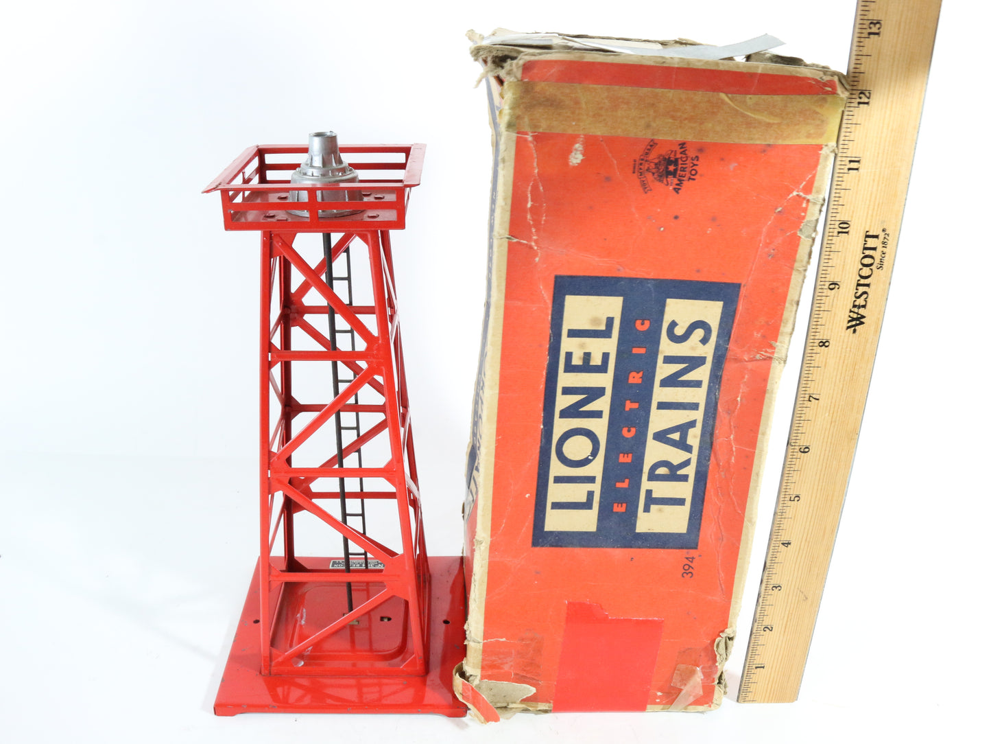 Lionel O Postwar 394 Metal Red Rotary Beacon W/ Bulbs & Boxes