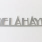 Delahaye Automobile Script 6.75" Metal Emblem Badge