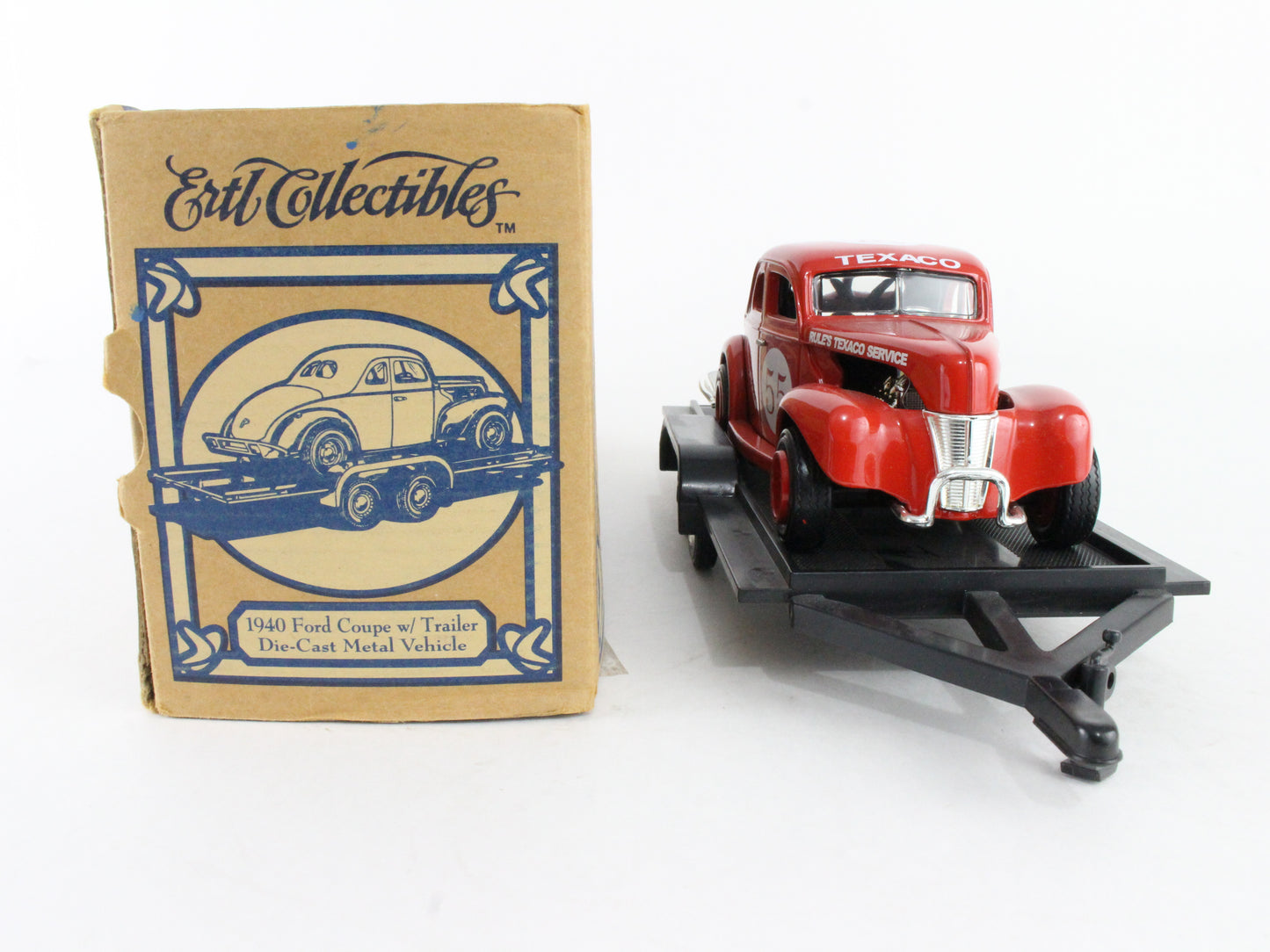 1940 Ford Coupe W/ Trailer Texaco ERTL 1:25 Scale Model 19412 w/ Box