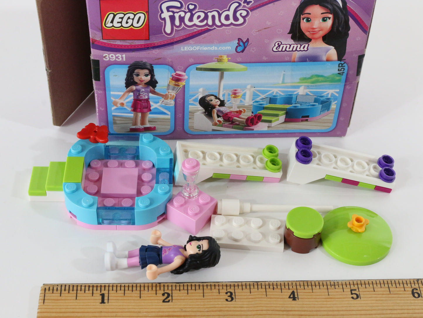 Lego Friends Emmas Splash Pool Mostly Built Set 3931 W/ Box & Instructions