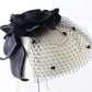 Georgi Ladies White And Black Wool Felt Hat W/ Flowers 6 7/8 55cm