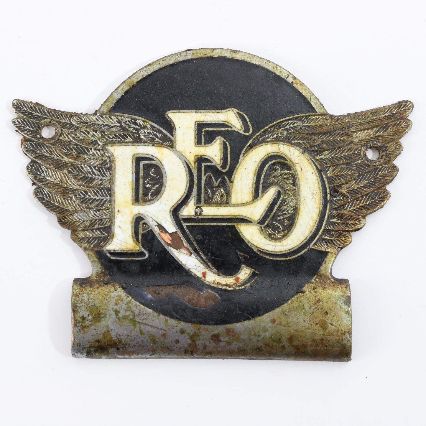 REO Model F Wagon 1920s era Metal Car Emblem Radiator Badge 4��� Original Wings