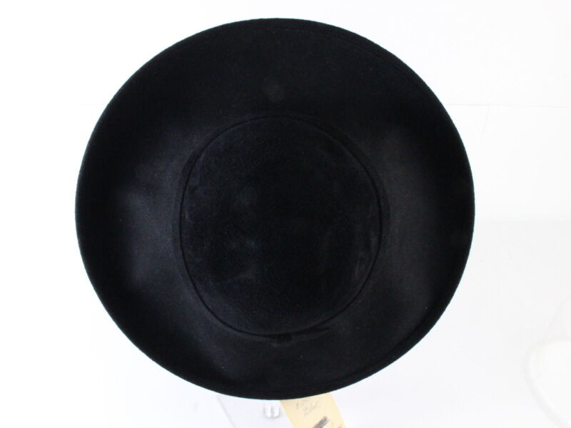 George Zamaul Ladies Boutique Black Felt Hat W/ Rhinestones 7 1/4 58cm