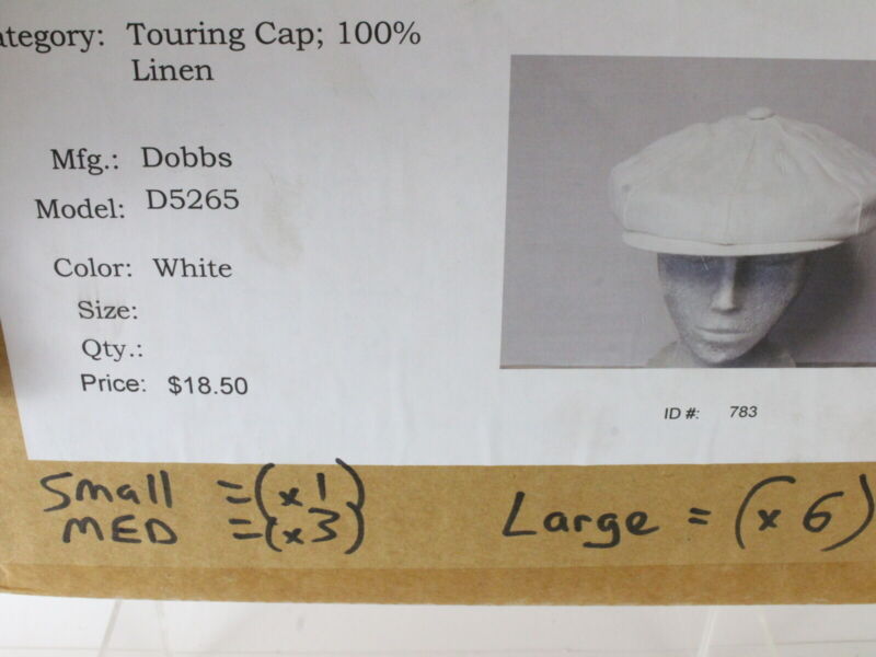 Dobbs Fifth Avenue Mens White Linen Touring Cap Ivy Newsboy Style MULTIPLE SIZES