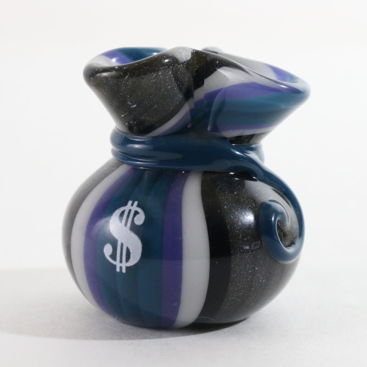 JAG Just Another Gallery Glass Money Bag Black Blue Purple White #18 1.5"