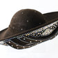 Goerge Zamaul Couture Ladies Brown Felt Hat W/ Rhinestones 7 56cm