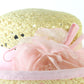 Sonni of California Ladies Boutique Natural Tan Straw Hat W/ Pink Trim 7 56cm