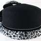 Bellini Originals Ladies Black And Animal Print Felt Hat W/ Rhinestones