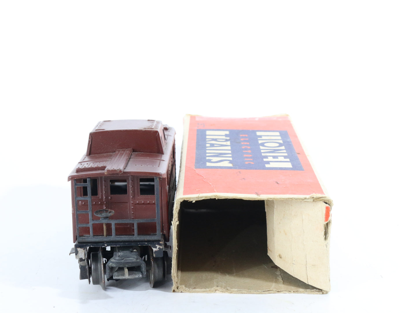 Lionel O Prewar 2672 Pennsylvania PRR 477618 Brown Metal Caboose w/ Box