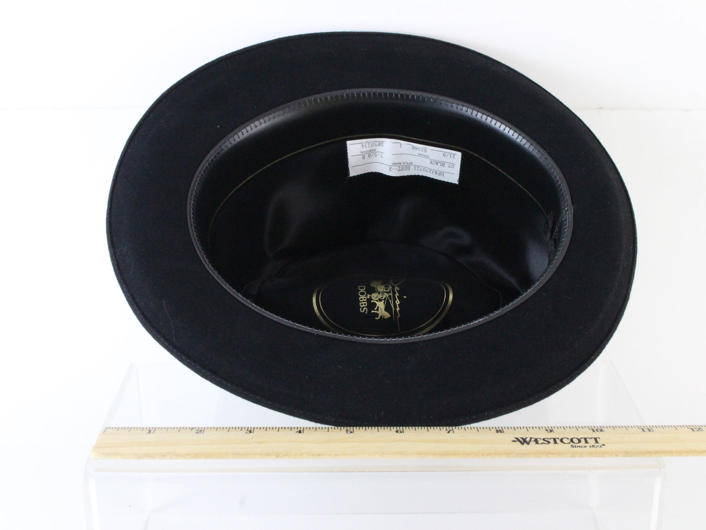 Dobbs Mens Classic Black Felt Fedora W/ Feathers and Pin MULTIPLE SIZES