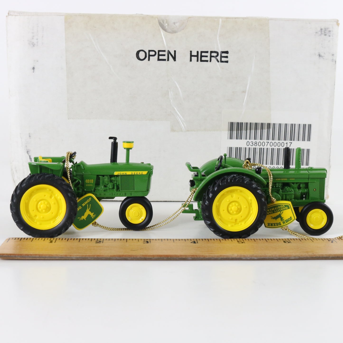 John Deere Model 4010 & Model R Tractor Ornaments Danbury Mint