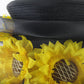 Marzi of Italy Ladies Black Handmade Boutique Hat W/ Sunflowers 6 7/8 55cm