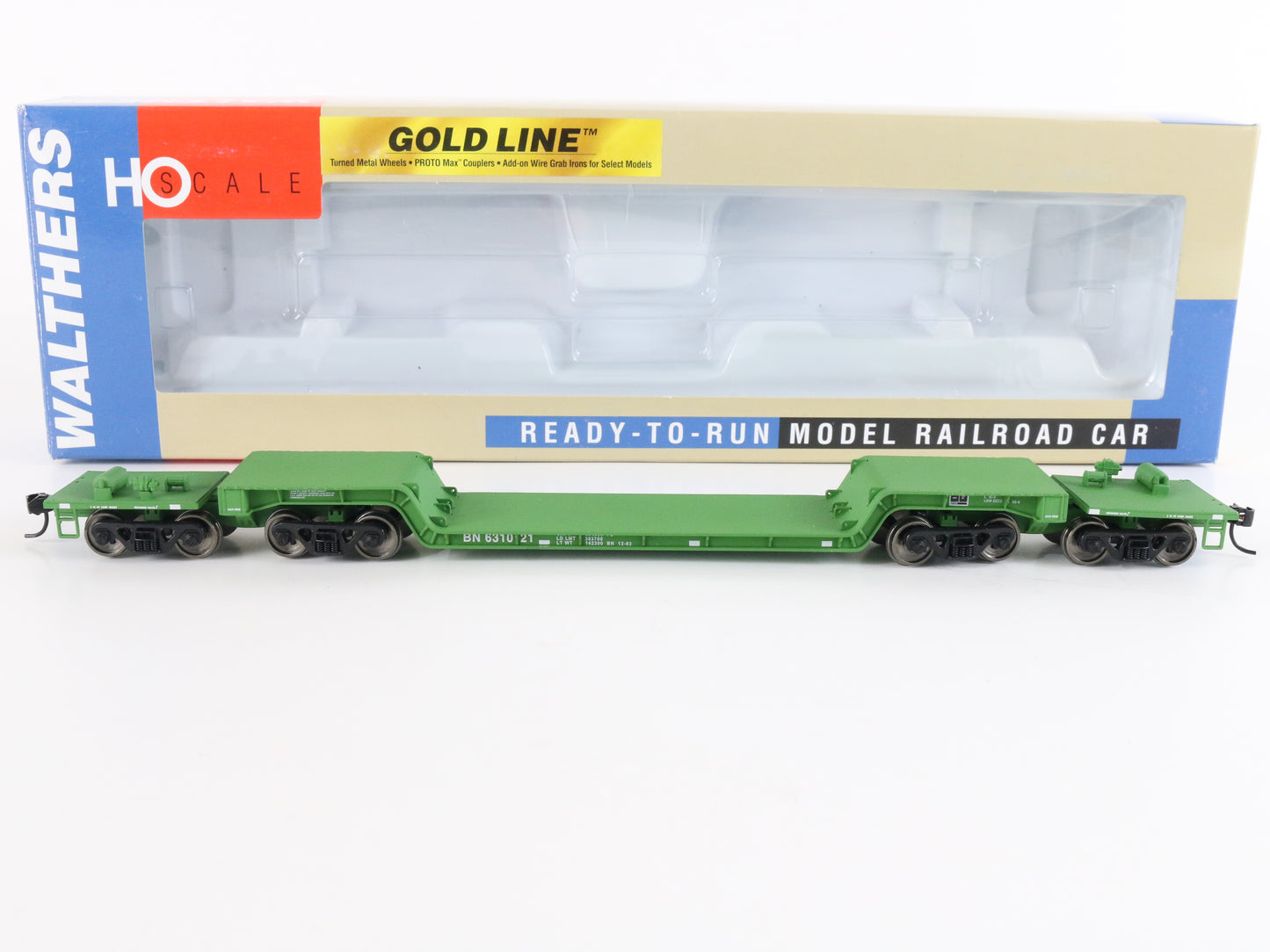 Burlington Northern BN 631021 81' 4 Truck Depressed Center Flat Car Walthers HO