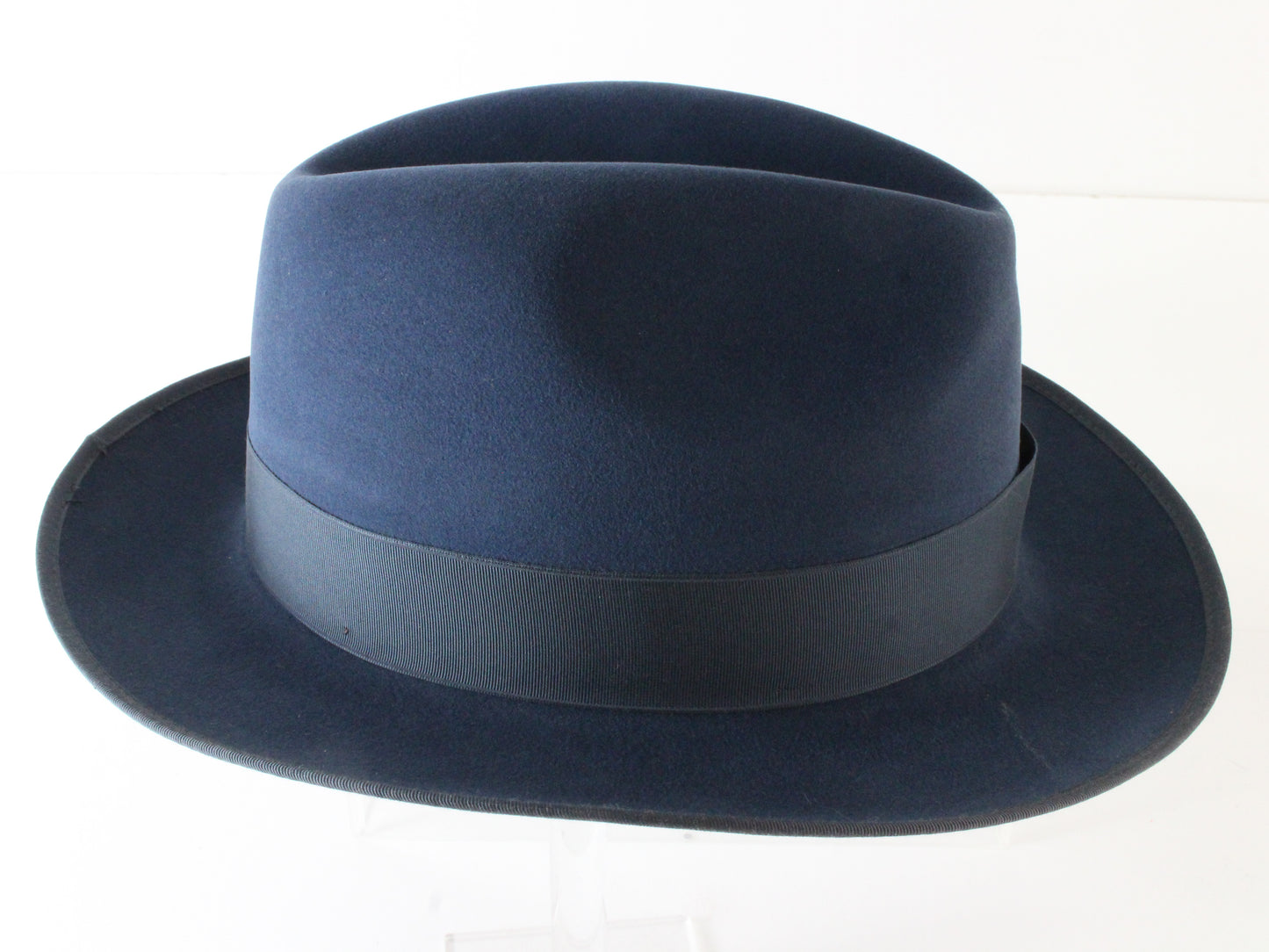 Biltmore Royal Mens Marina Blue Felt Fedora W/ Blue Feather MULTIPLE SIZES