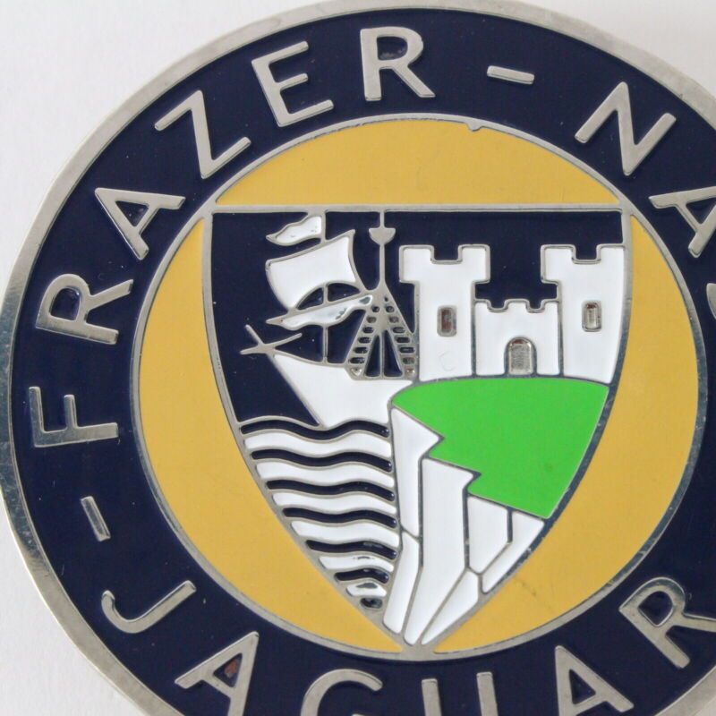 Frazer Nash Jaguar Navy And Yellow 2.5" Metal Emblem Badge