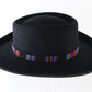 Fiesta Santa Barbara Mens Black Felt Cowboy Hat W/ Black Multicolor Band 7 56cm