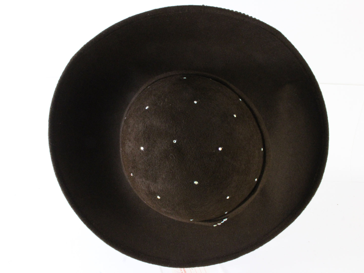 Goerge Zamaul Couture Ladies Brown Felt Hat W/ Rhinestones 7 56cm