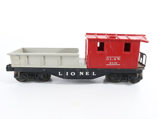 Lionel O Postwar DL&W 6119 Red & Gray Plastic Work Caboose