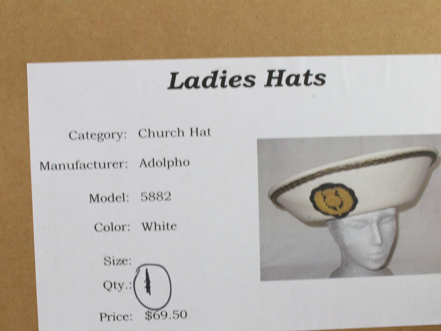 Adolfo Ii White Round Ladies Boutique Hat Excello Wool Felt 7 56cm