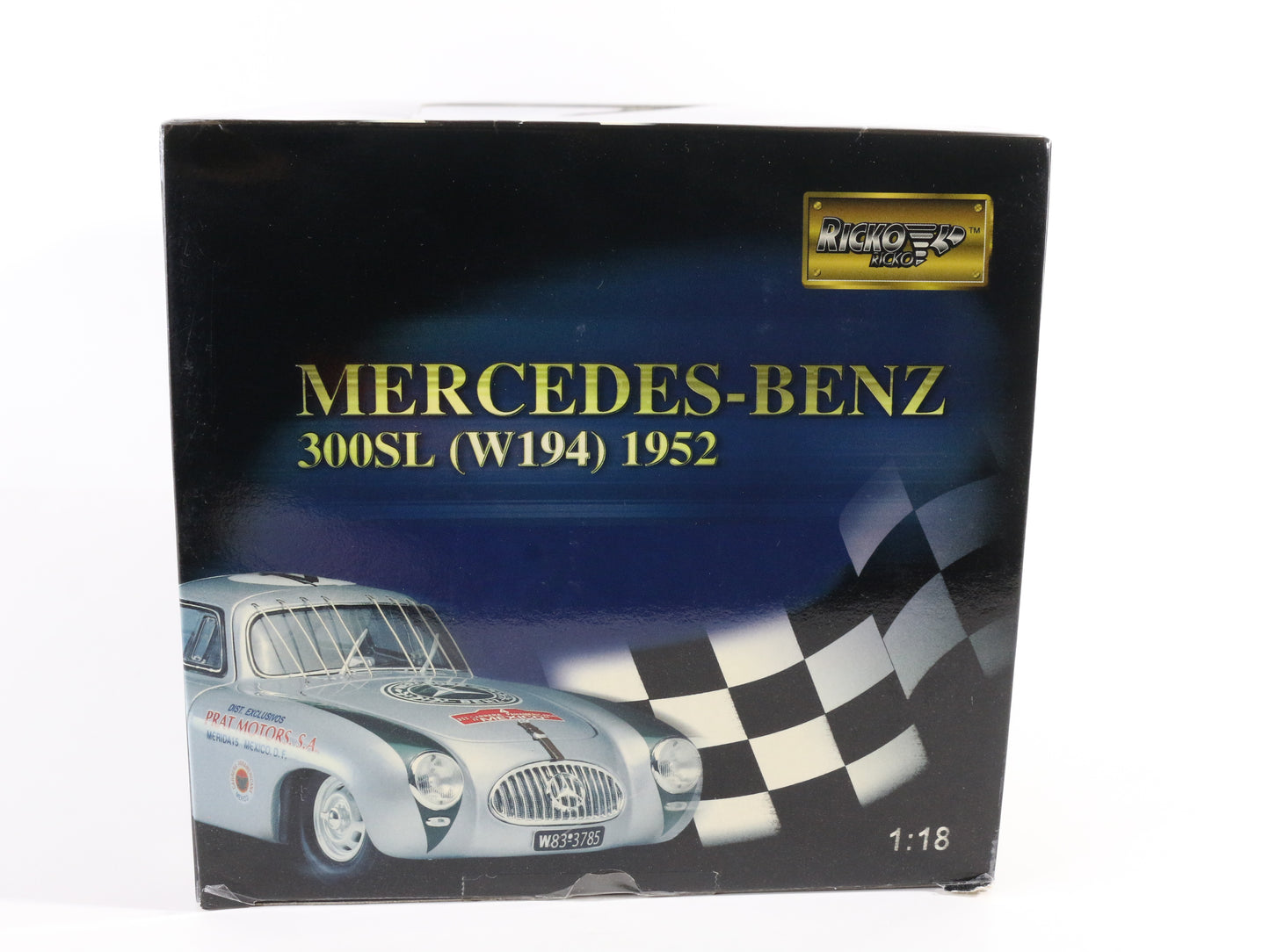 1952 Mercedes Benz 300sl W194 #4 Silver Green Ricko 1:18 Model Car 32115