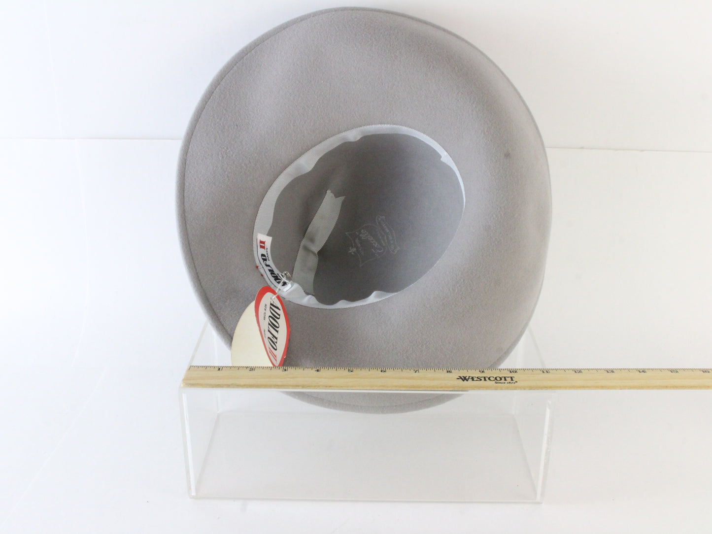 Adolfo II Ladies Gray Wool Felt Boutique Fancy Hat W/ Gold Band 7 56cm