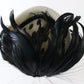 Sonni Of California Ladies White Boutique Hat W/ Black Feathers 7 1/8 57cm