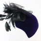 Sonni Of California Ladies Purple Fascinator Hat W/ Black Feathers 30.5cm