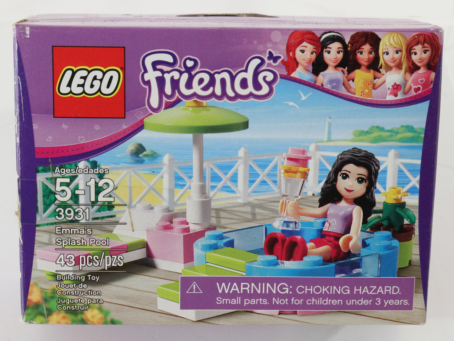 Lego Friends Emmas Splash Pool Mostly Built Set 3931 W/ Box & Instructions