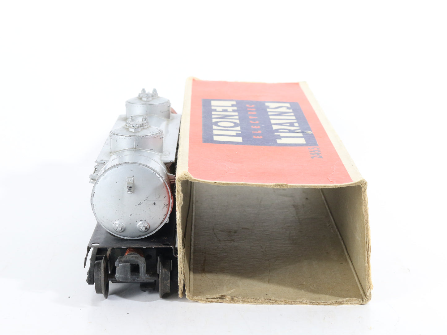 Lionel O Postwar 2465 Sunoco Silver 2 Dome Tanker Car