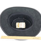 Barmah Hats Mens Classic Black Crushable Foldaway Leather Bronco Hat MEDIUM
