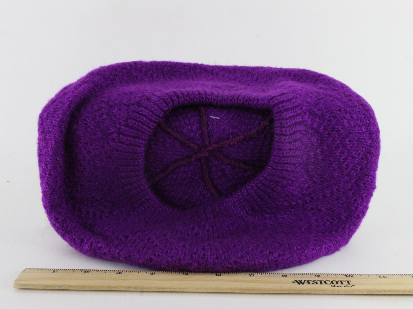 Edgeston Purple Wool Knit Ladies Boutique Hat Stretch Band Beret Style?