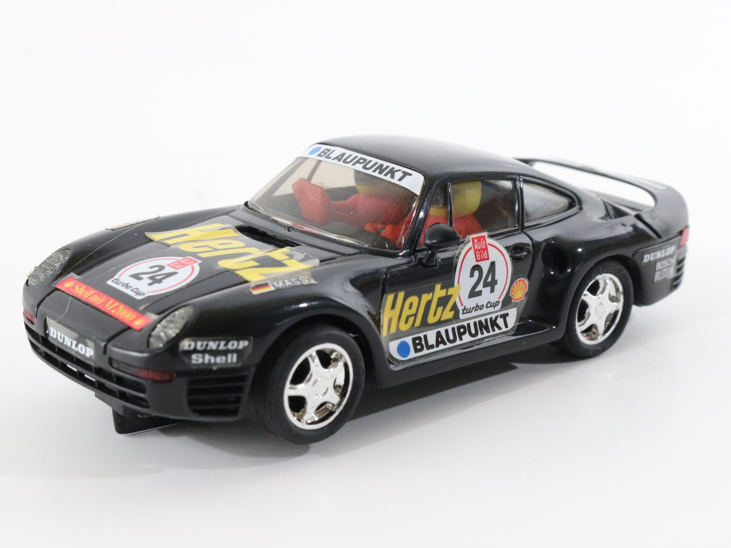 SCX 1:32 Slot Car Porsche 959 Black #24 Hertz