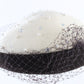 Mr John Classic Ladies Boutique White and Brown Wool Felt Hat 7 1/8 57cm