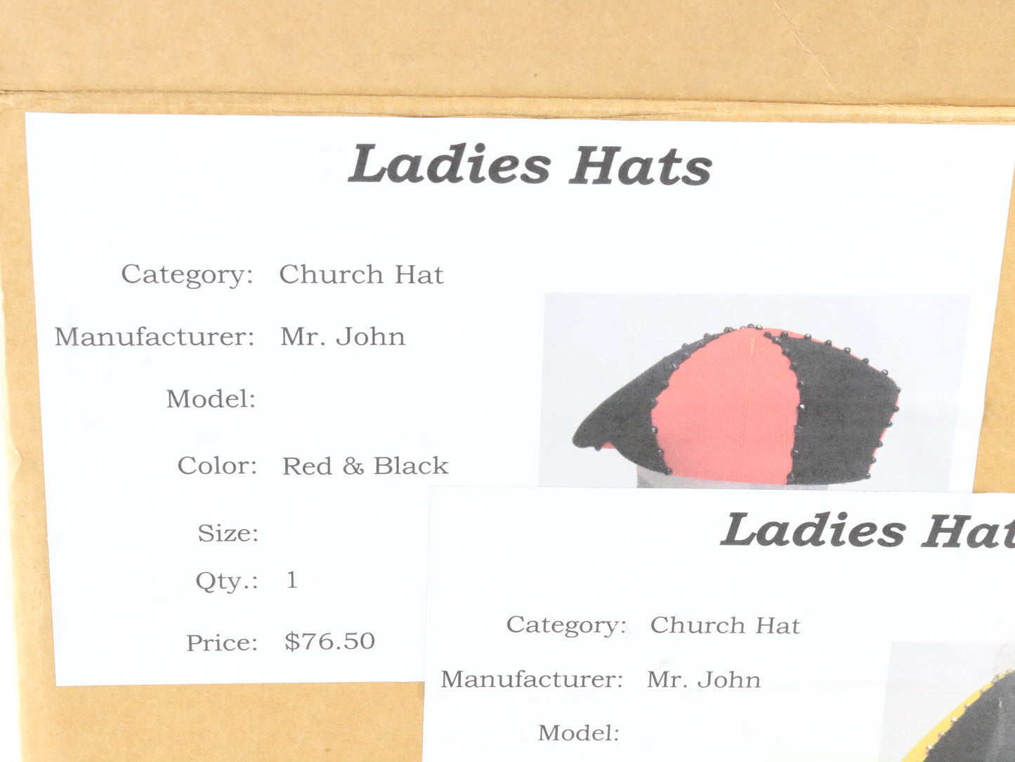 Mr John Classic Ladies Red and Black Wool Felt Hat W/ Beads 7 56cm