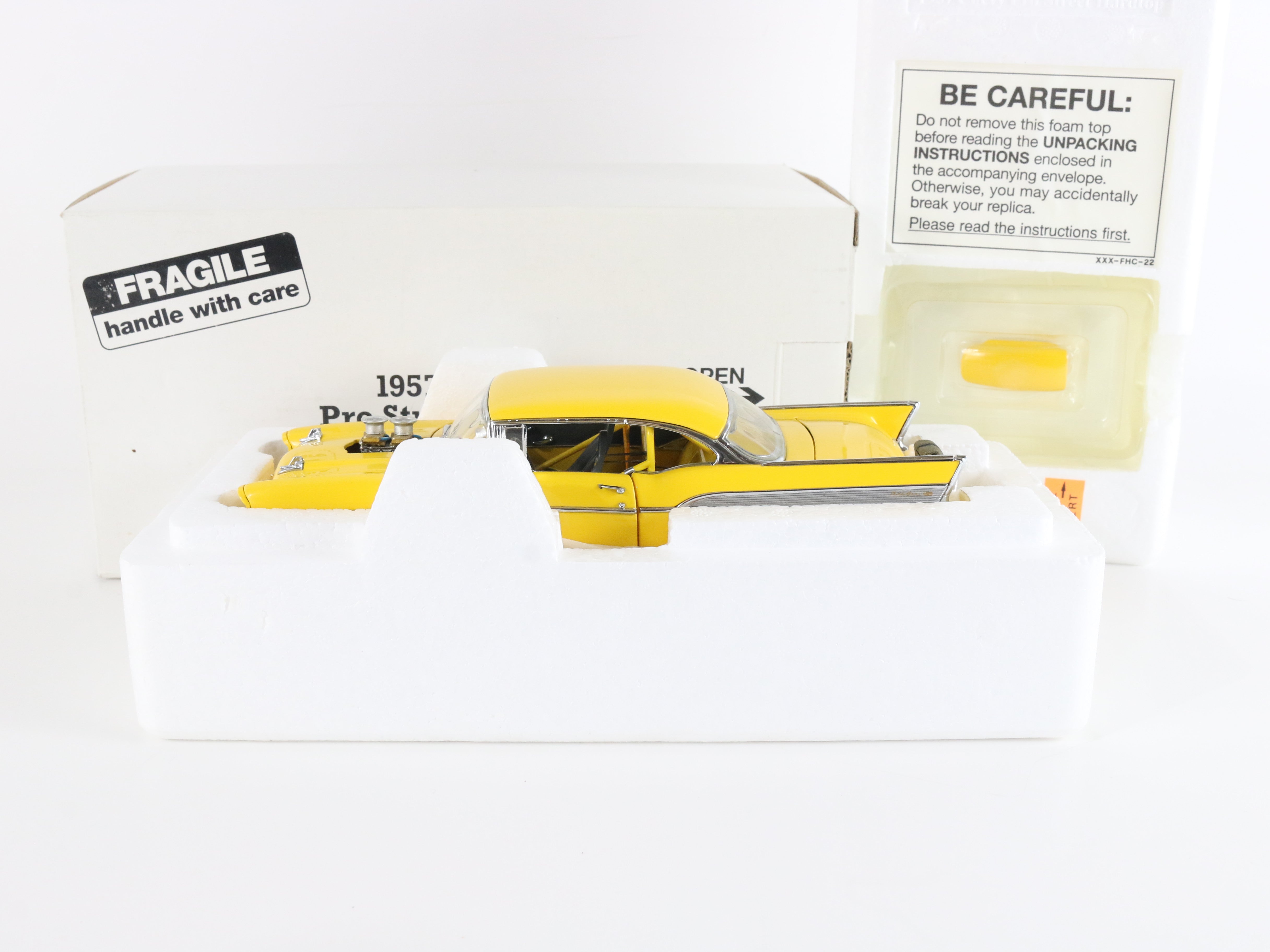 1957 Chevy Pro Street Hardtop Yellow Danbury Mint 1:24 Model Car –  niknak.shop