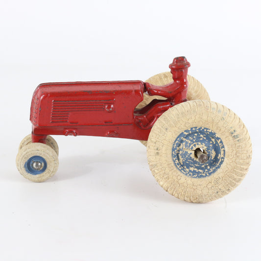 Arcade Red Cast Iron Tractor with Balloon Tires