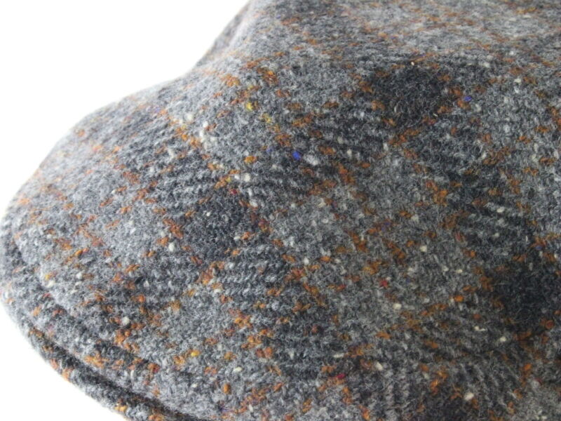 Borsalino Doria Mens Dark Gray Plaid Wool Ivy Cap MULTIPLE SIZES