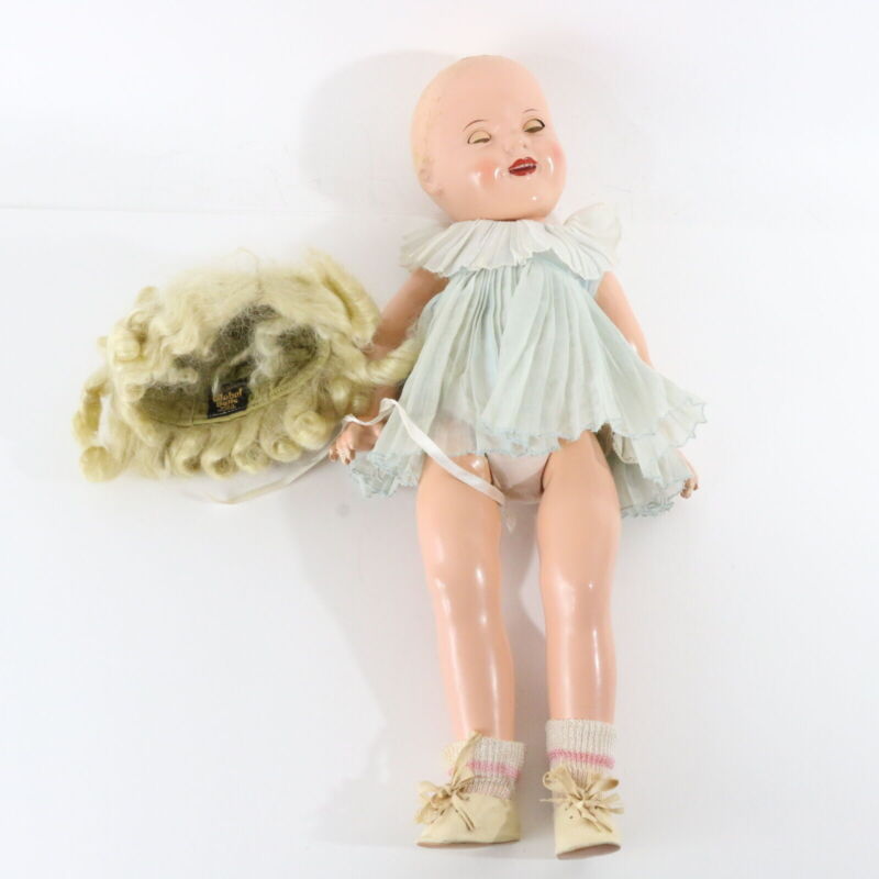Vintage Ideal Shirley Temple 19" Composition Doll W/ Mohair Blond Hair