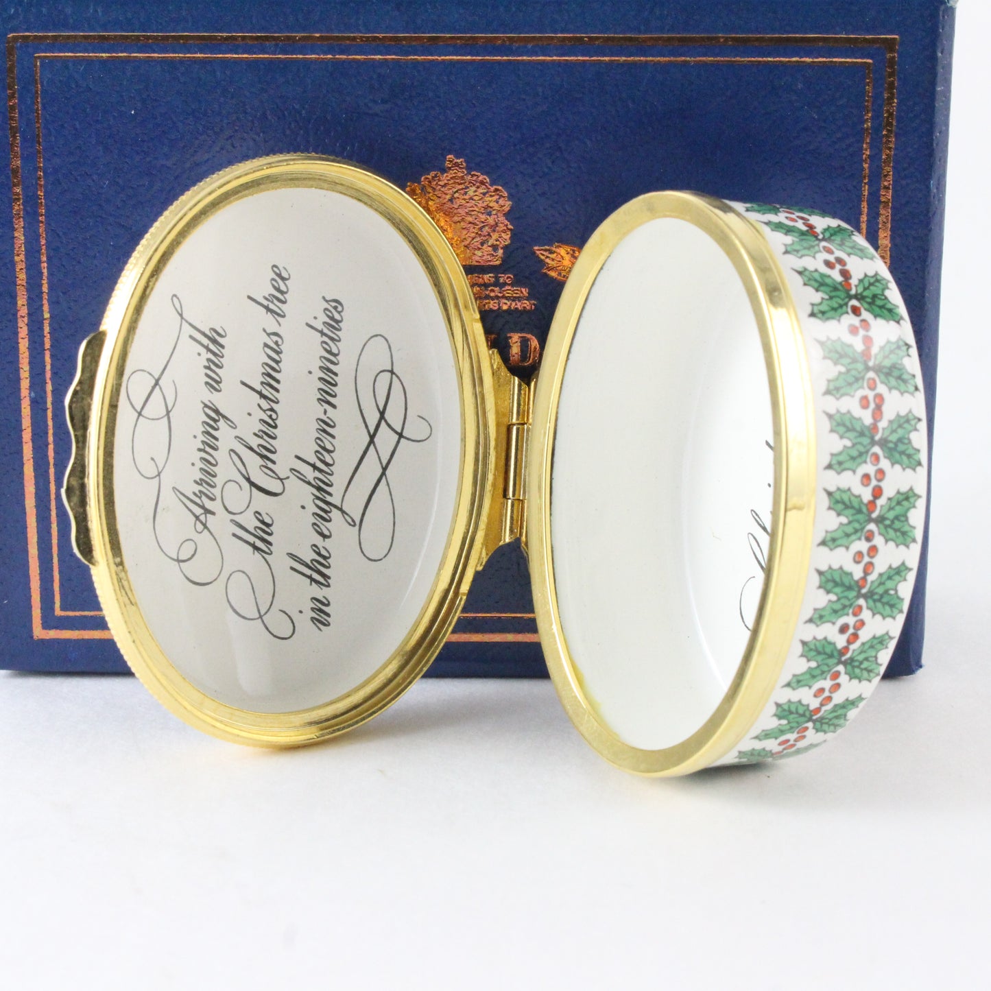 Halcyon Days Enamel Box Limited Edition 1981 Arriving With Christmas Tree