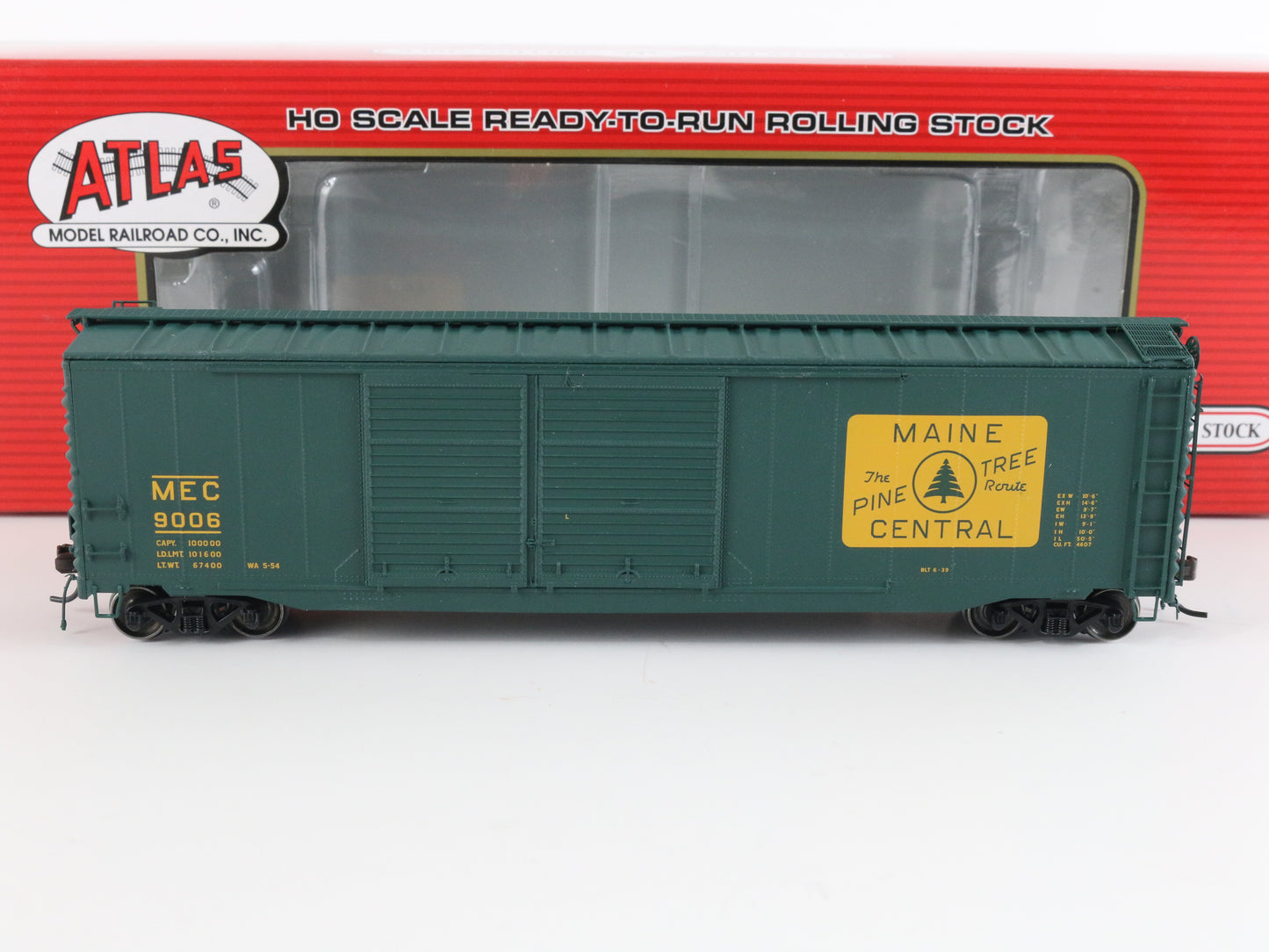 Maine Central MEC 9006 50' Double Door Boxcar Atlas HO Model Train 200024948