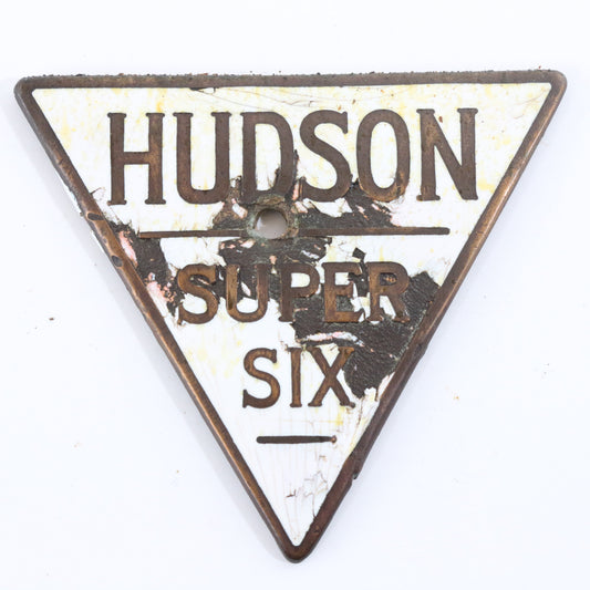 Hudson Super Six Vintage Metal Automobile Emblem Badge 2.5��� Original 1920s