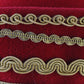 Sonni of California Ladies Couture Red Felt Hat W/ Gold Cord 6 7/8 55cm