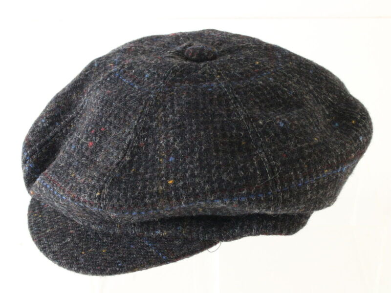 Borsalino Mens Charcoal Mix Felt Ivy Cap Newsboy Style 6 7/8 55cm