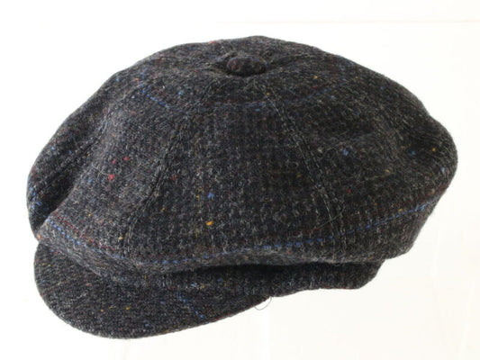 Borsalino Mens Charcoal Mix Felt Ivy Cap Newsboy Style 6 7/8 55cm