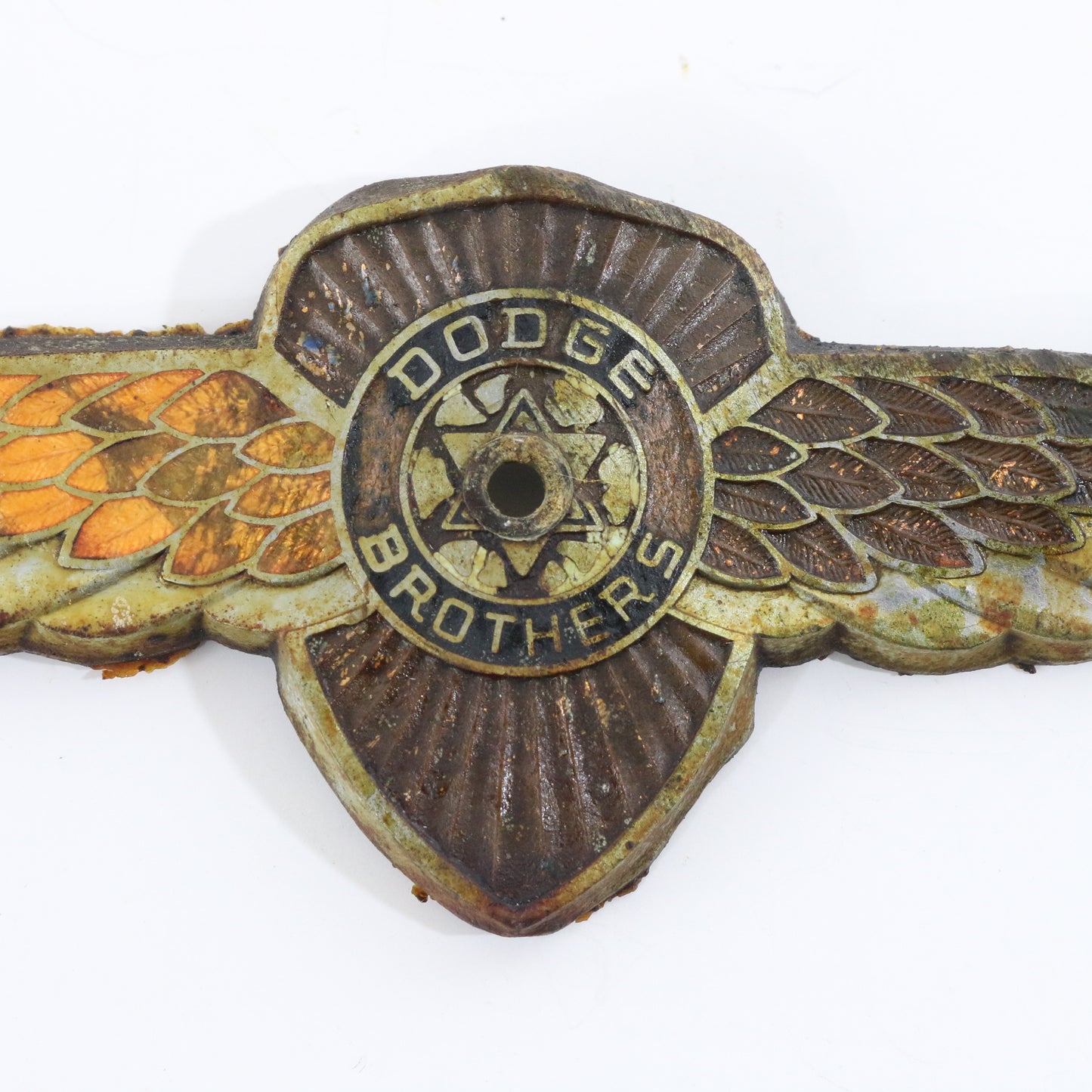 Dodge Brothers Orange Car Emblem Antique Radiator Badge 5.75��� 1930s