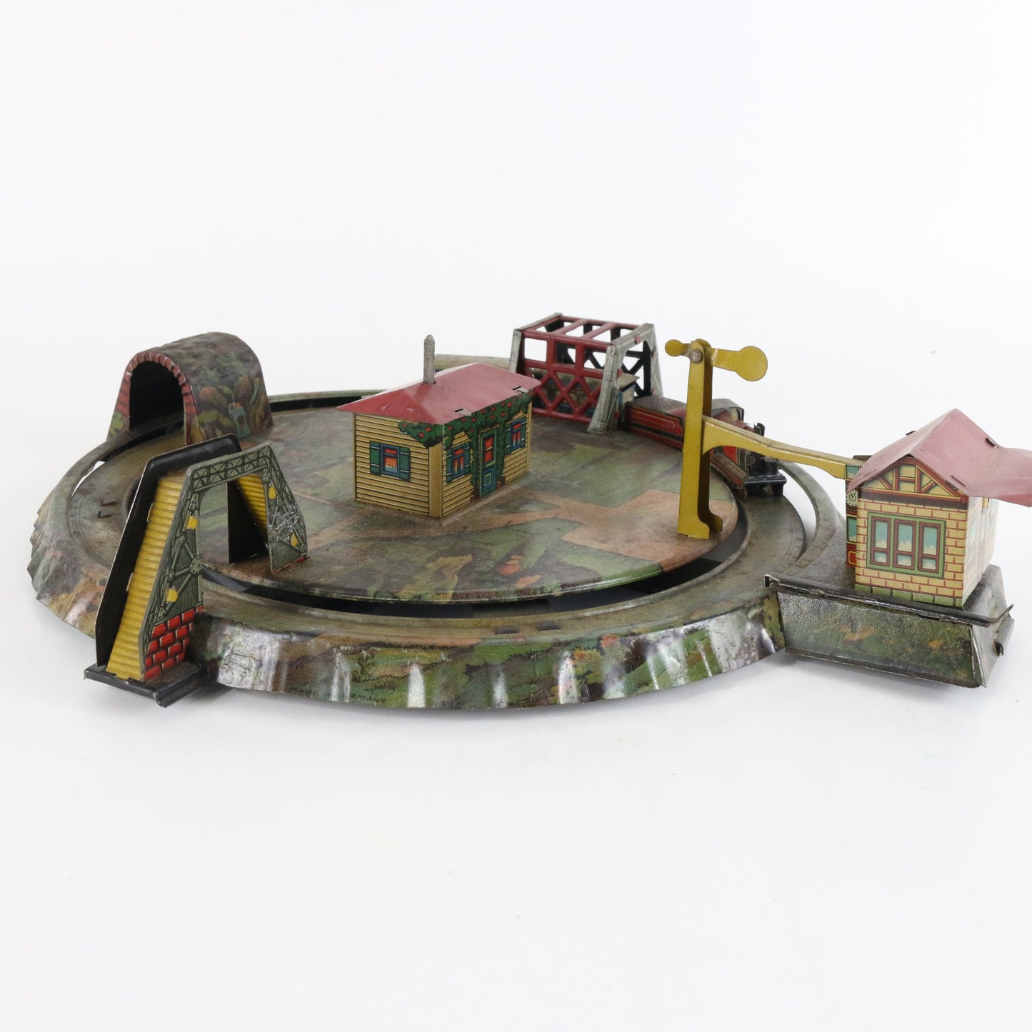 Johann Distler Miniature Scenic Railway Mechanical Windup Toy ca. 1925 11.5"