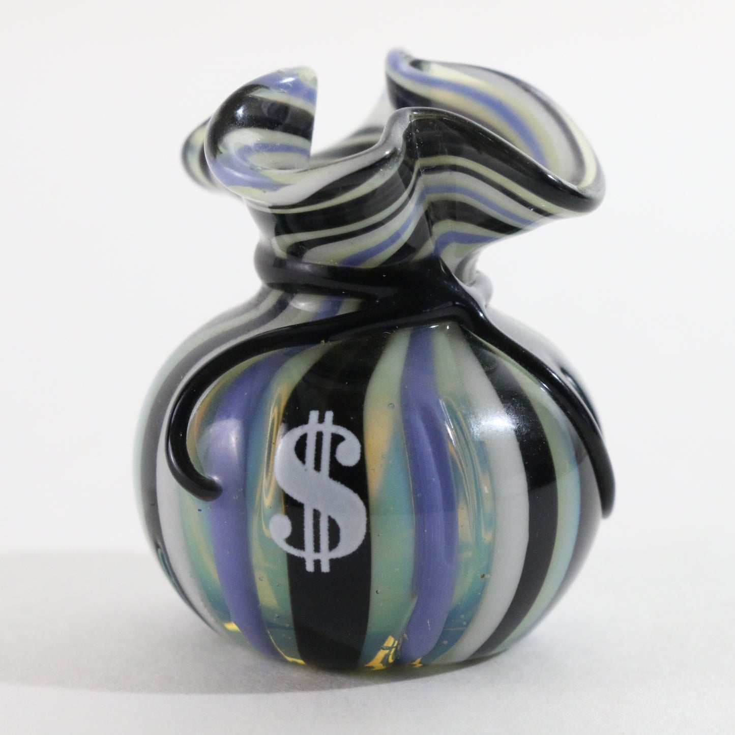 JAG Just Another Gallery Glass Money Bag Blue Green Black #23 1.5"