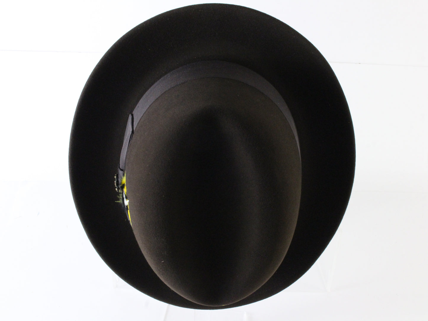 Biltmore President Mens Black Oak Brown Felt Fedora W/ Feather MULTIPLE SIZES