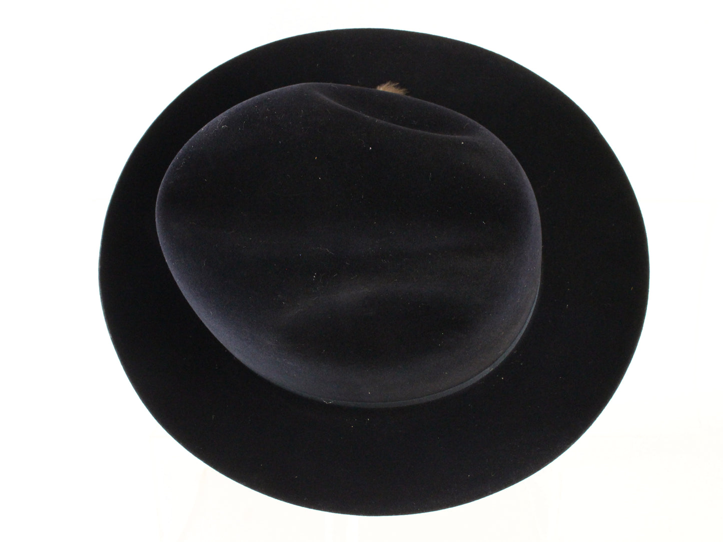 Stetson the Imperial Mens Navy Blue Felt Fedora W/ Feathers and Pin 6 7/8 55cm