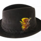 Biltmore Mens Black Oak Brown Canadian Suede Fedora MULTIPLE SIZES